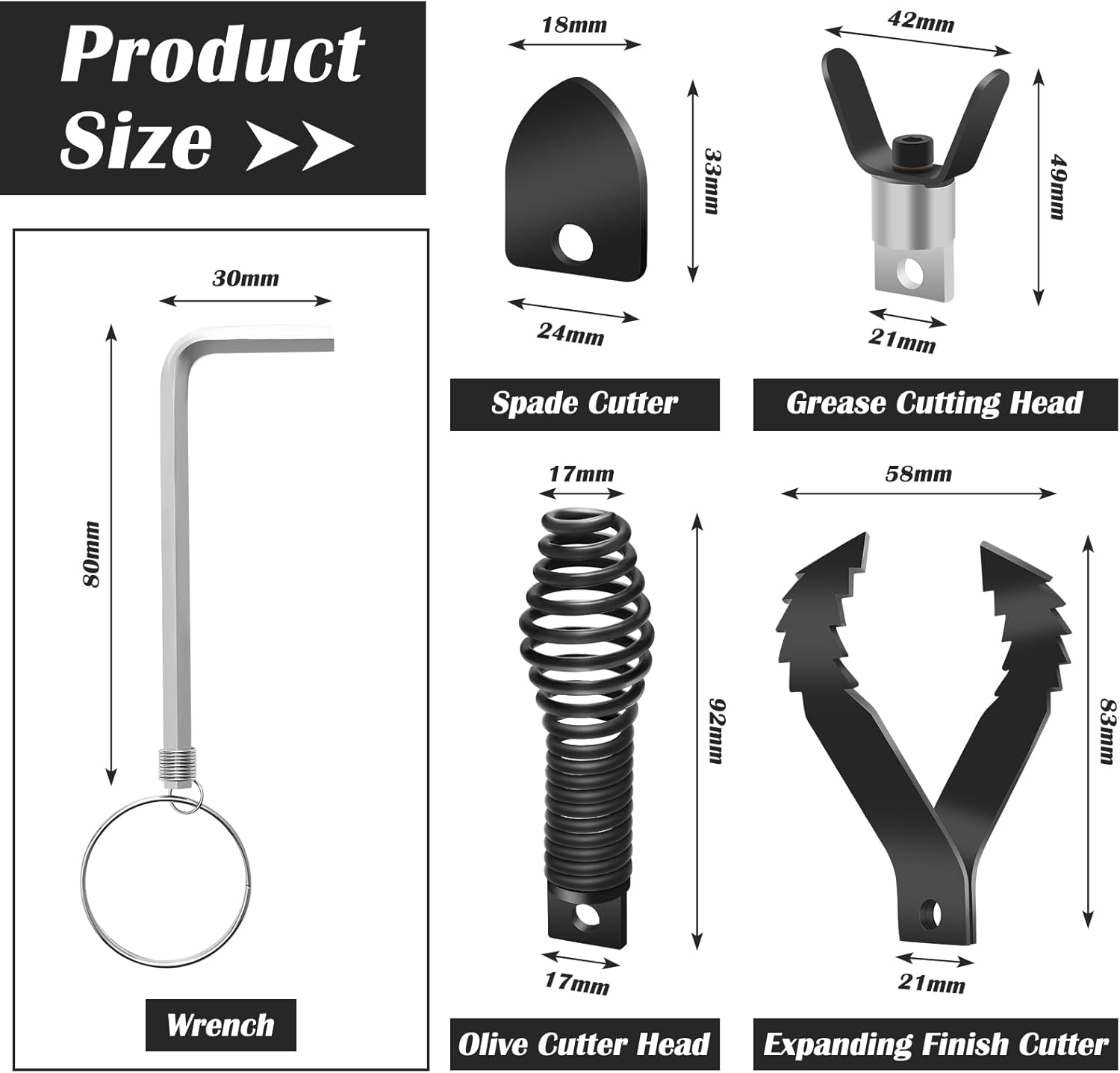 DRIP-RESISTANT Drain Cleaner Set for Clogs 4-Piece Pipe Drain Fixer COITEK Black Durable Easy to Use