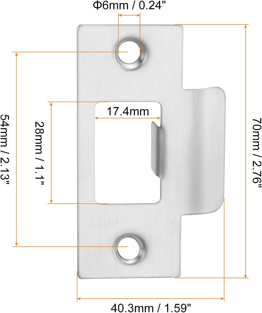 RxSSS U Xenus 2 Set Door Strike Plate Replacement Stainless Steel for Latch Reinforcement Silver