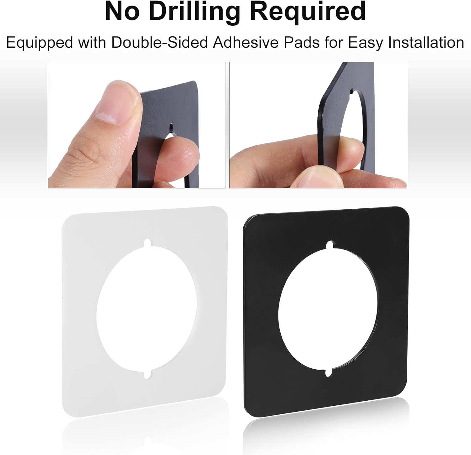 Double-Sided Adhesive Square Changed Door knob cover plate stainless steel for door handle deadbolt