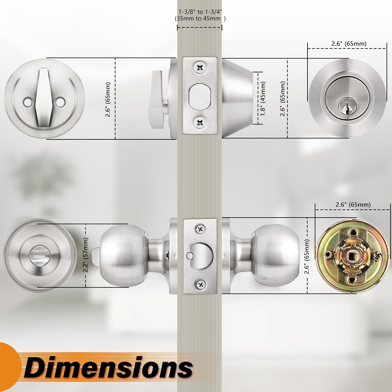 6-Pack Entry Door Knobs Deadbolts Set for Front Doors 12-Lock Set with 36 Keys Easy to Install Secure