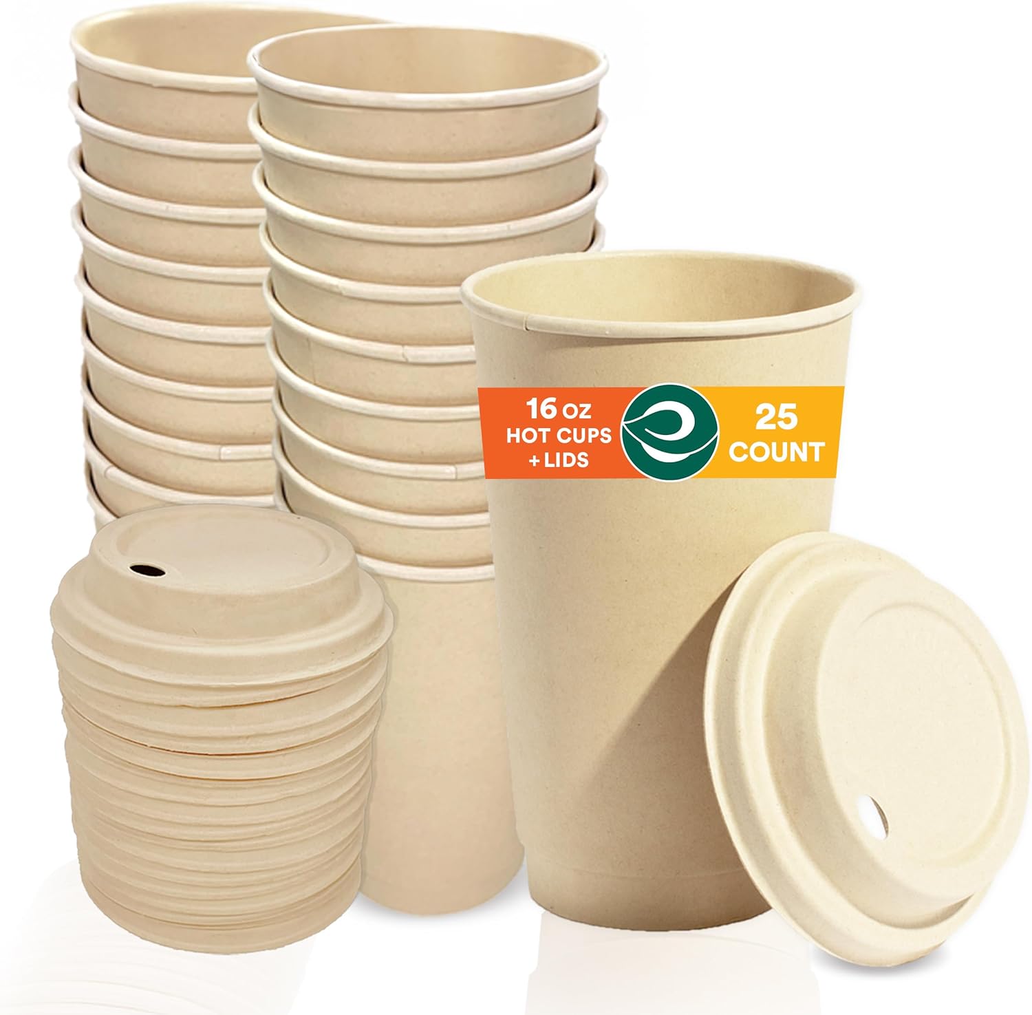 Sturdy 16oz compostable hot cups for home cafe and events Eco-Friendly Perfect Gift