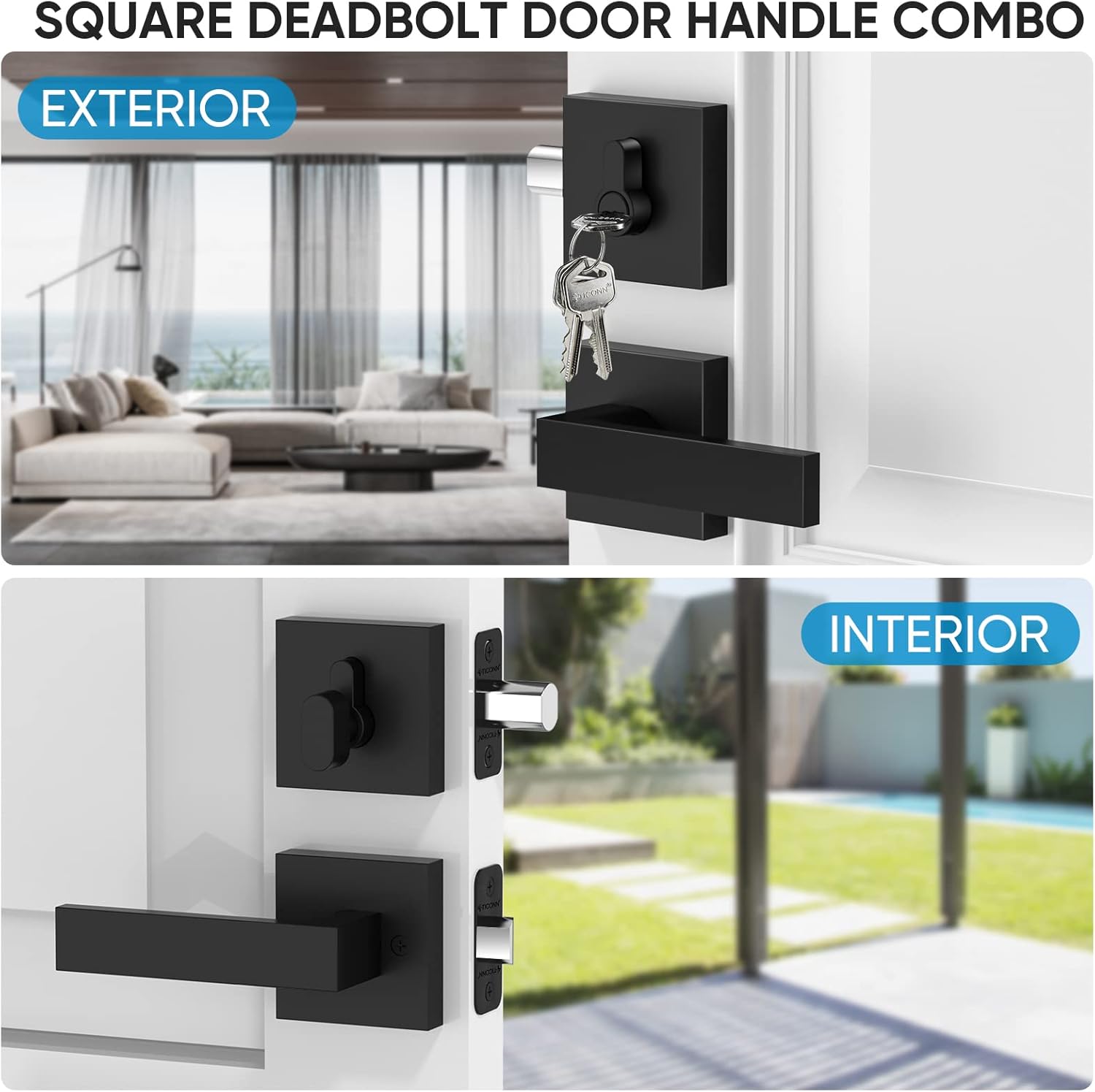 Premium Heavy Duty Door Handle Set for Beds Bathrooms and More