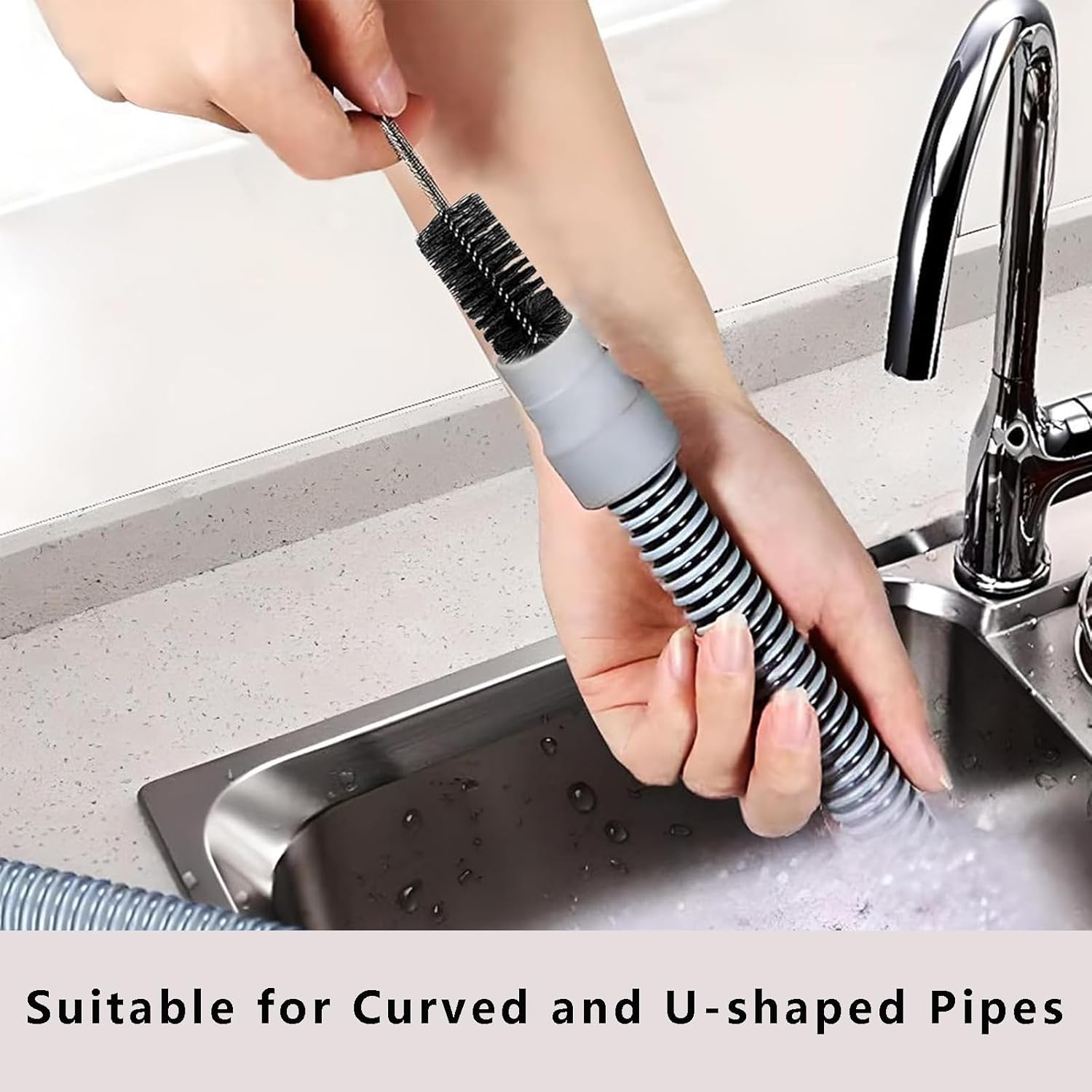 Adove Flexible 61 and 177 Drain Brush Drain Unblocker for Curved Pipes and Small Holes