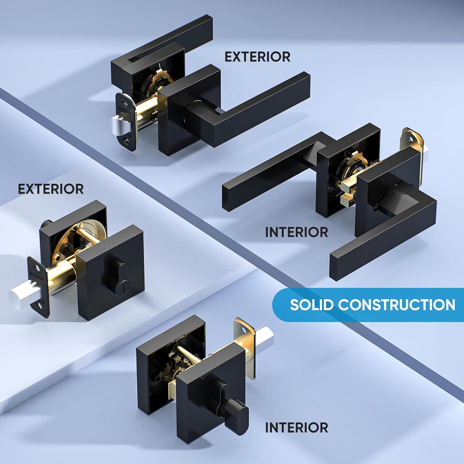 Premium Heavy Duty Door Handle Set for Beds Bathrooms and More