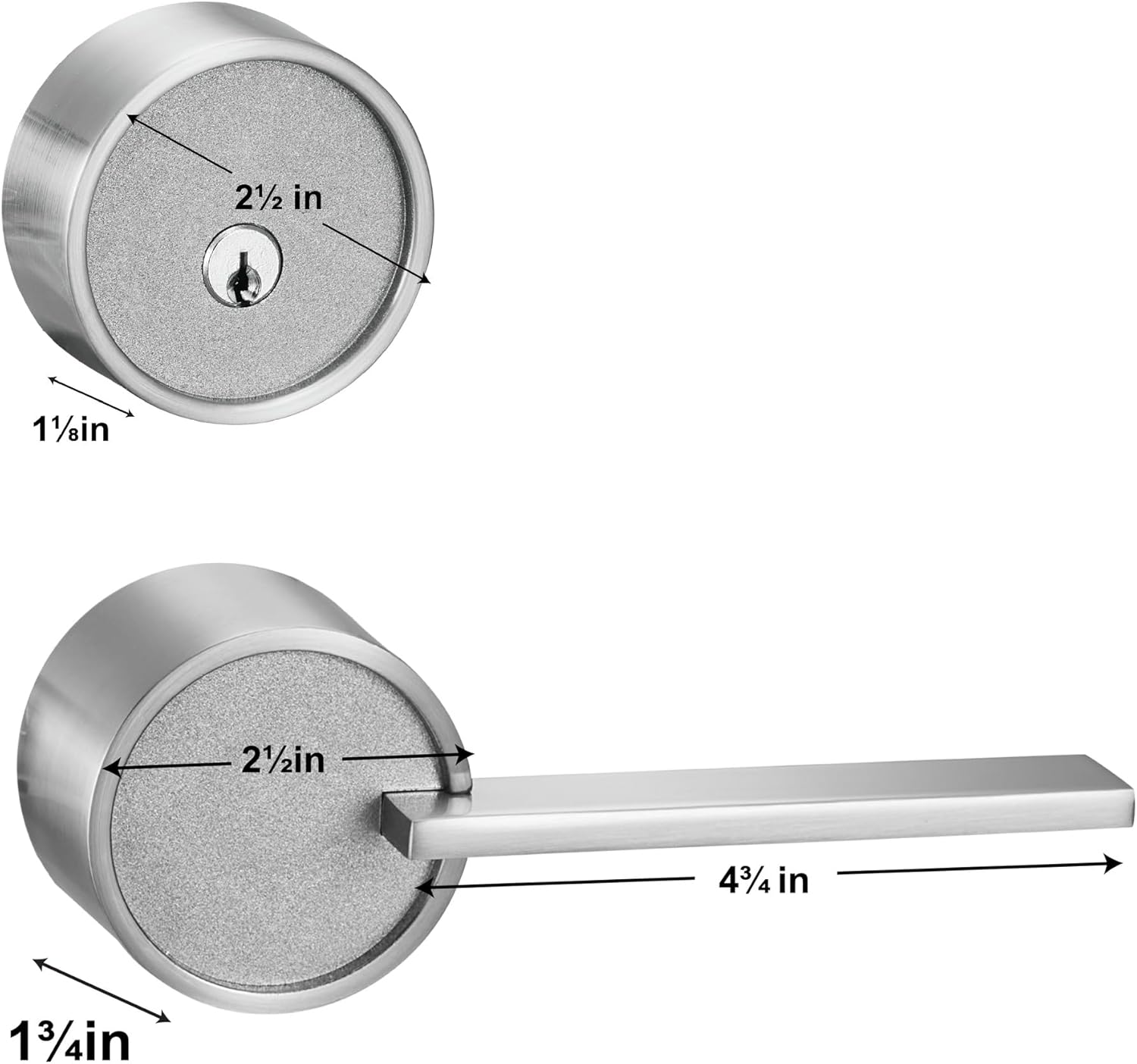 Modish Zero Gravity Urban Entry Lever Door Handle Set Front Office Use Heavy Duty Satin Nickel Finish