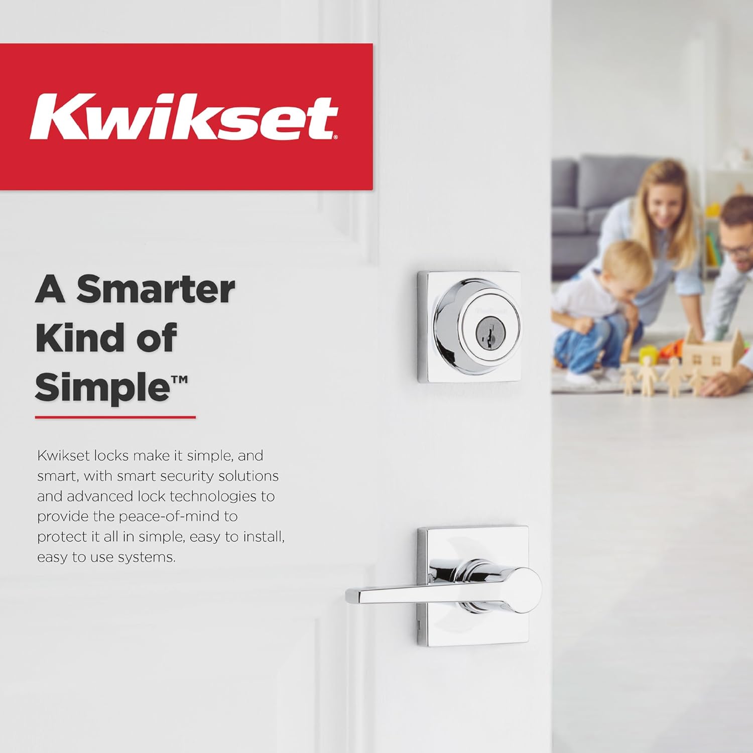 Kwikset Henley Front Door Lock Handle and Deadbolt Set - Smart Key Security Durable with Microban Protection