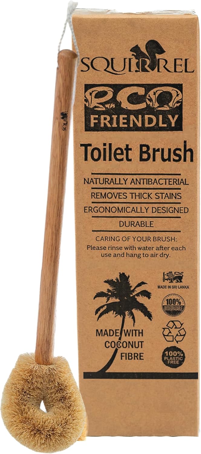 Eco-Friendly Wooden Toilet Cleaning Brush - Zero-Waste Toilet Bowl Brush and Cleaner 100 Biodegradable - Save Succeed