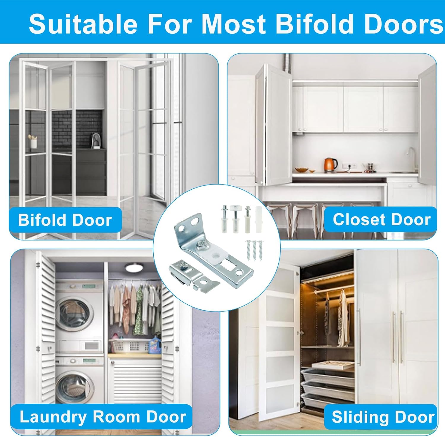 Bifold Door Repair Kit Bi-fold Closet Door Hardware Kit for Repairing Folding Doors