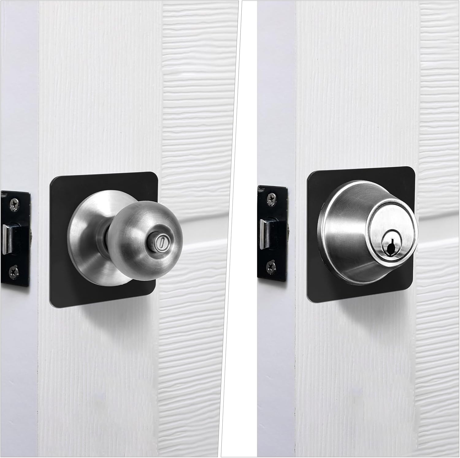 Double-Sided Adhesive Square Changed Door knob cover plate stainless steel for door handle deadbolt