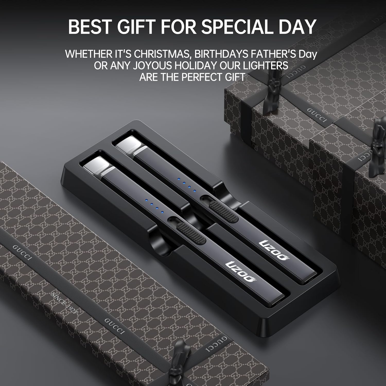 Rechargeable Candle Lighters with LED Display 360 Rotation for Camping BBQ Home Use