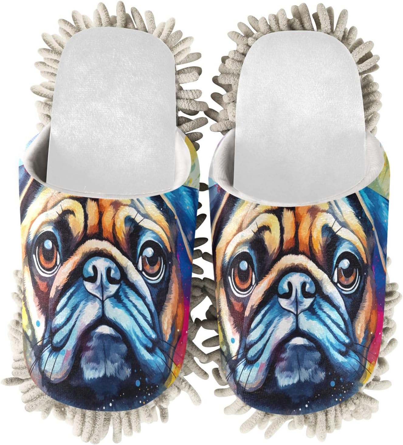 RunningBear Pug Mop Slippers Perfect for Thousands of Pugs to Stay Clean Cozy House Cleaning Accessories