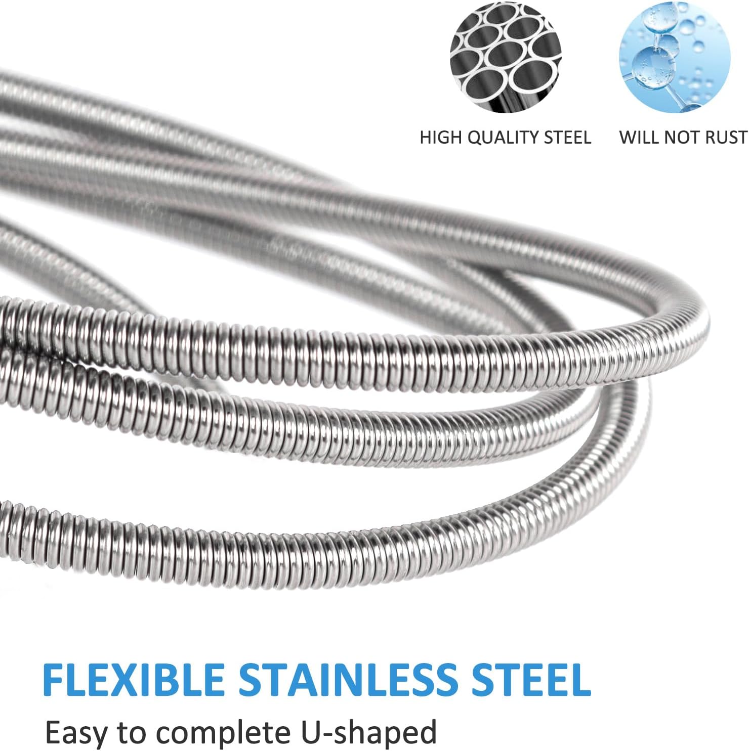 Eidsefe 75-Inch Flexible Drain Brush with 3 Shorter Straws Set for Efficient Cleaning