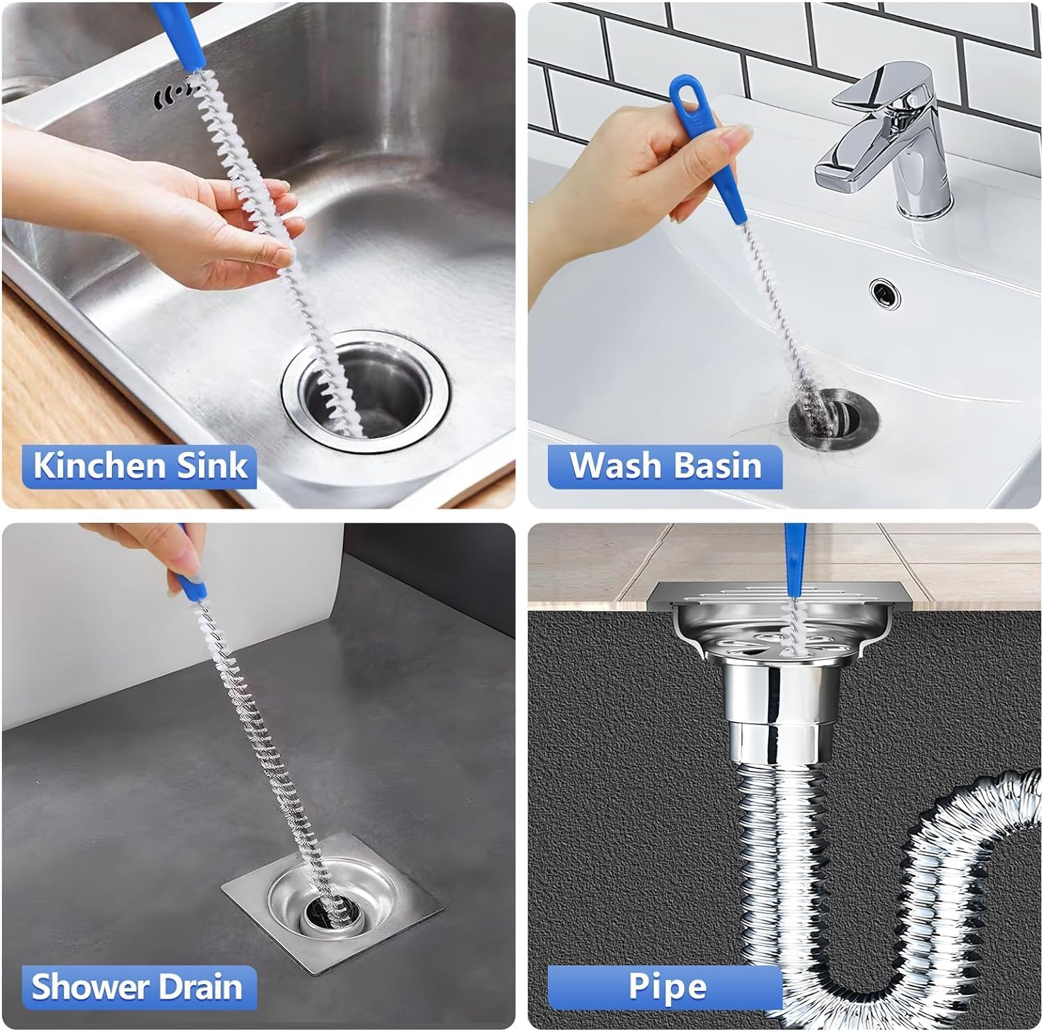 Adove Flexible 61 and 177 Drain Brush Drain Unblocker for Curved Pipes and Small Holes